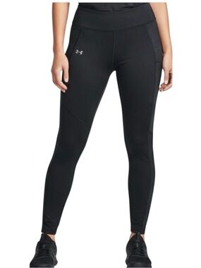 Under Armour Women's Fly Fast Mesh Panel Crop Leggings Black Zip Pocket Small